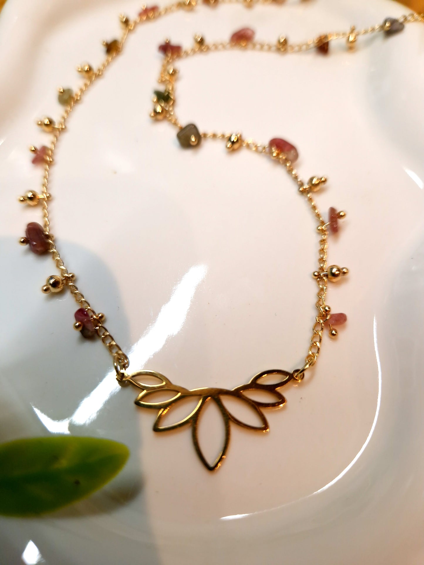 Aegina Necklace - 18k Gold Plated with Tourmaline