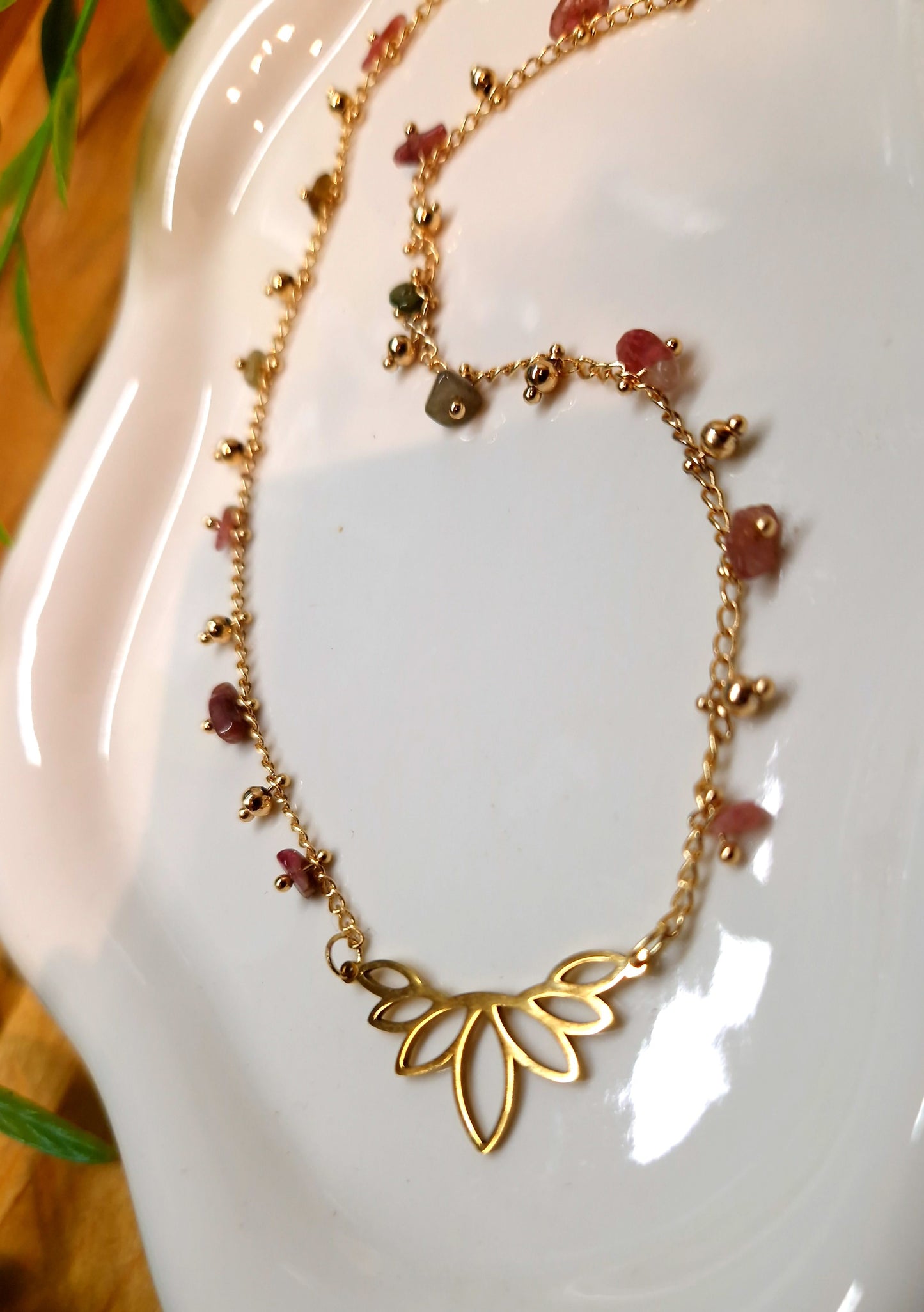 Aegina Necklace - 18k Gold Plated with Tourmaline