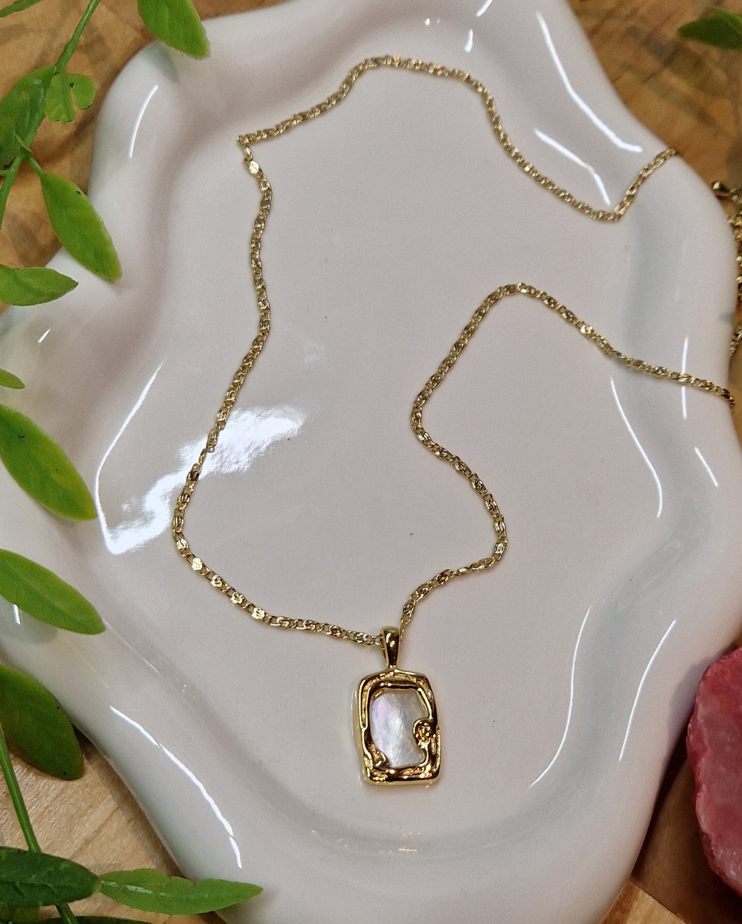 Amphitrite Necklace - 14k Gold Plated with Fresh Water Pearl