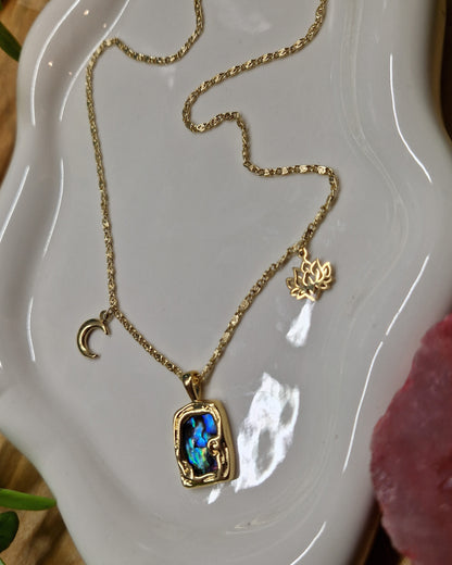 Oceanus Necklace - 14k Gold Plated with Abalone