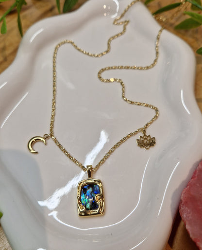 Oceanus Necklace - 14k Gold Plated with Abalone