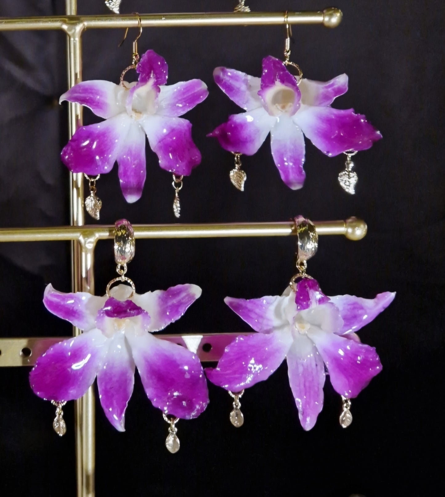 Tropical Goddess Real Orchid Earrings