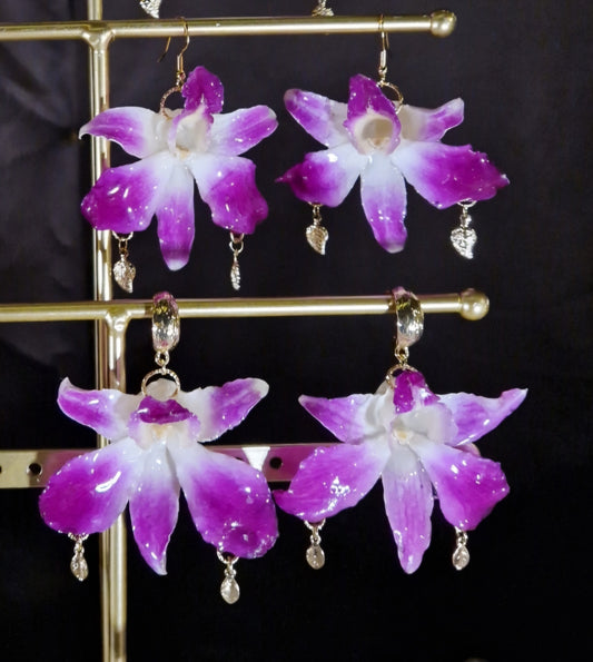 Tropical Goddess Real Orchid Earrings