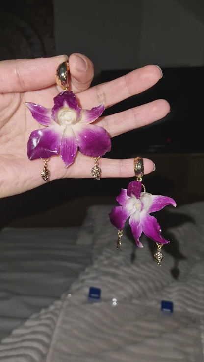 Tropical Goddess Real Orchid Earrings