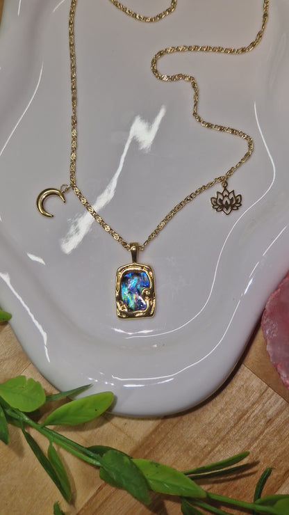 Oceanus Necklace - 14k Gold Plated with Abalone